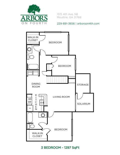 Arbors on Fourth Moultrie 3 Bedroom 2 Bathroom